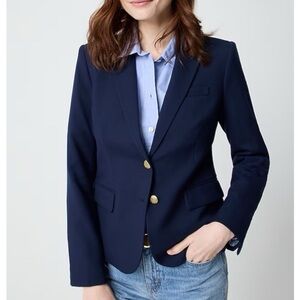 J. Crew Original Schoolboy Blazer Jacket Navy Blue Wool 2 Button Front Size 0